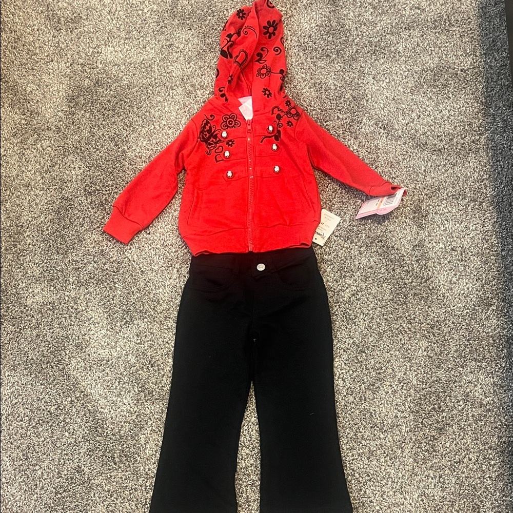 Nannette Red Floral Hoodie